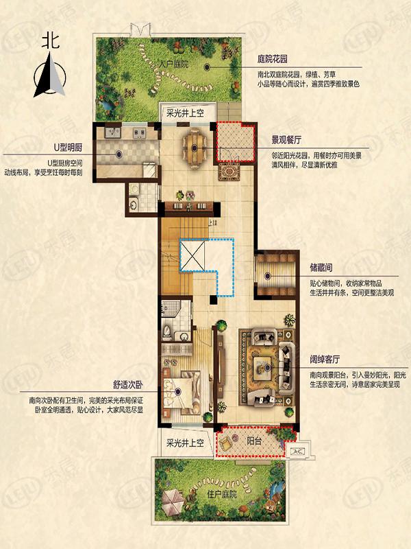 昆山白鹭湾a1户型叠墅户型图
