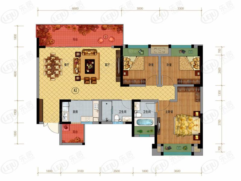 香悦府119㎡户型图