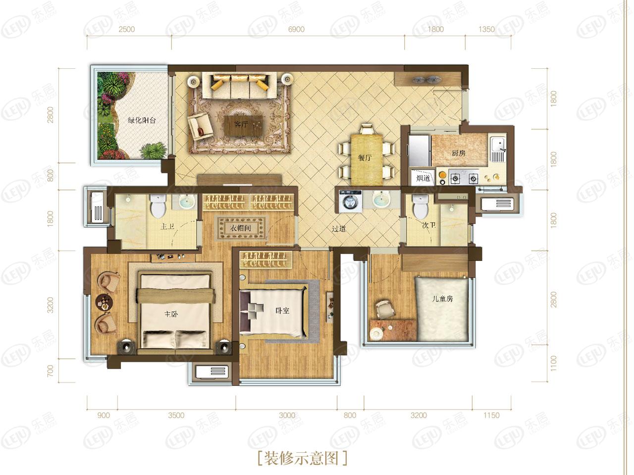 澜月府7#楼e2户型户型图