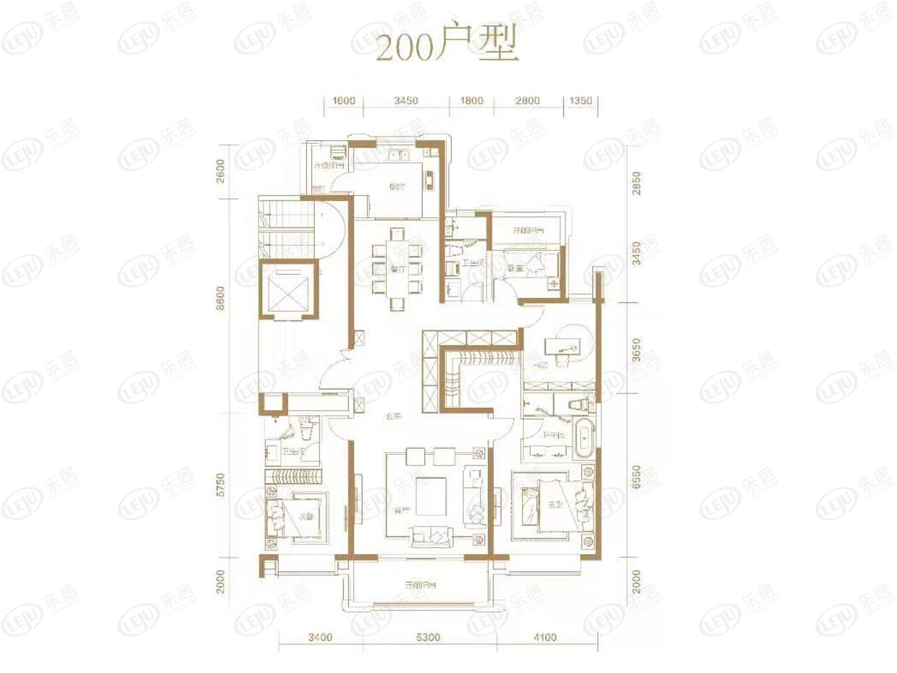 万达龙樾府3室2厅2卫户型图 - 太原乐居