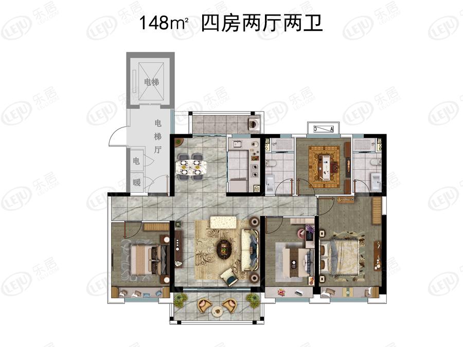 碧桂园阅江府148㎡户型图