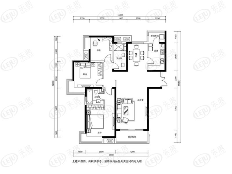 唐山雅颂居c户型户型图