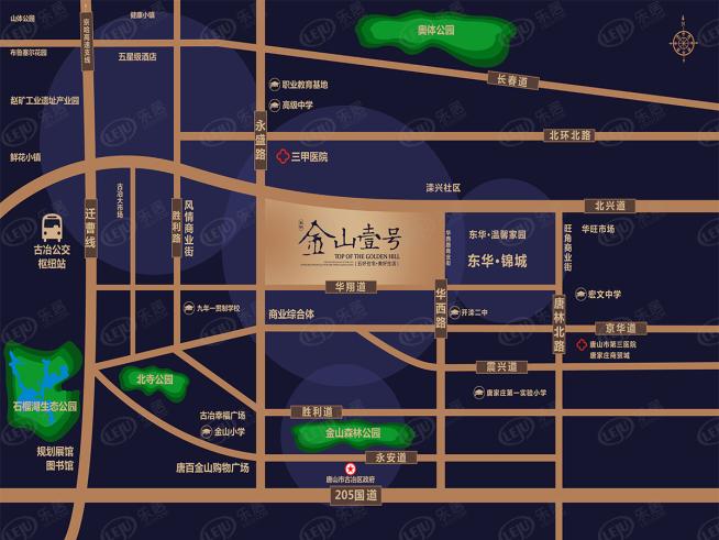 金山壹号三期位置交通图