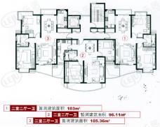 大华愉景华庭房型: 二房;  面积段: 96.11 －112.9 平方米;
户型图