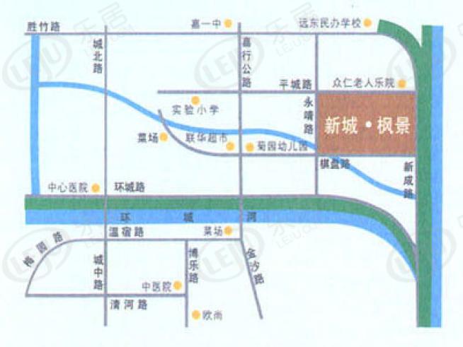 新城枫景位置交通图