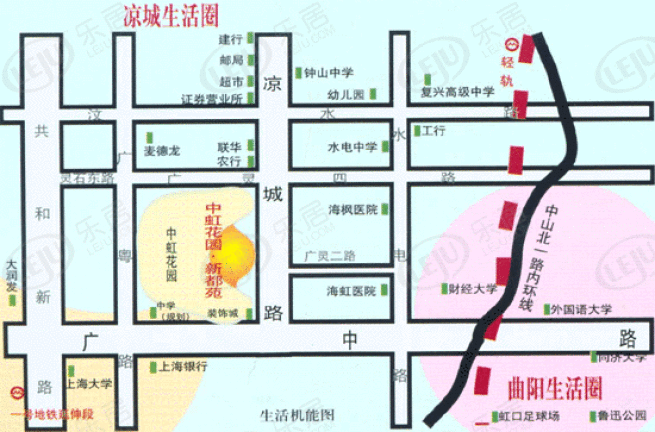 中虹花园位置交通图