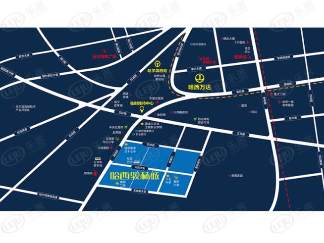 哈西骏赫城位置交通图