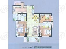 世纪豪庭三期房型: 三房;  面积段: 165 －180 平方米;
户型图