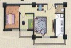 万泉大厦B户型 两室两厅一卫 105.74平米户型图