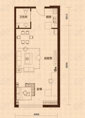 明翰国际明翰国际SOHO公寓 B2户型图 1室1厅1卫78.75平户型图