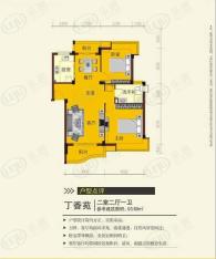 东风阳光城(三期)房型: 二房;  面积段: 85 －102 平方米;户型图