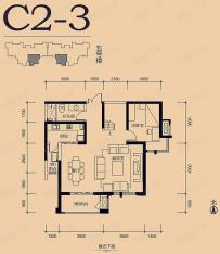 白桦林间五号楼C2-3复式下层 一室两厅户型图