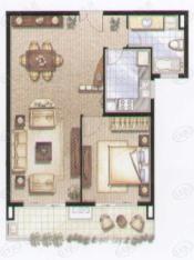 和源名邸房型: 一房;  面积段: 80 －90 平方米;户型图