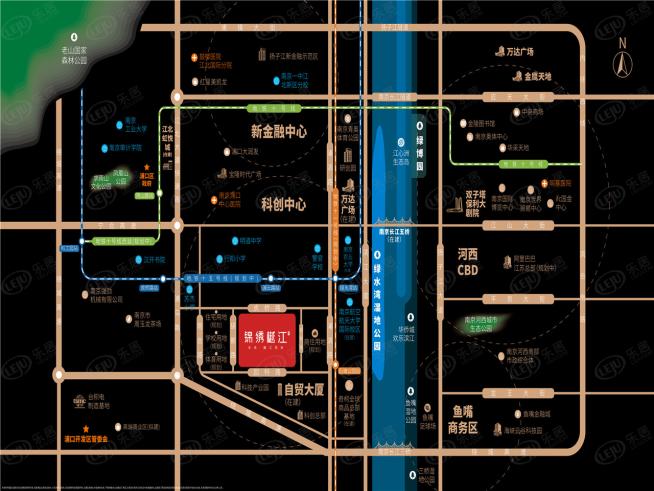 锦绣樾江府位置交通图