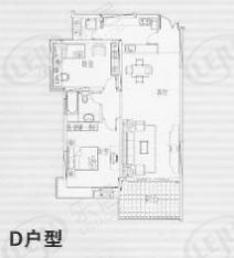 金色雅园（三期）房型: 二房;  面积段: 99 －100 平方米;户型图