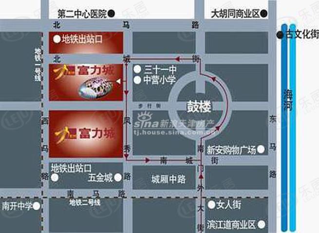 天津富力城位置交通图