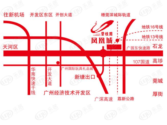 碧桂园凤凰城位置交通图