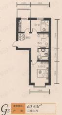 龙净都市晨光房型: 二房;  面积段: 70 －97 平方米;户型图