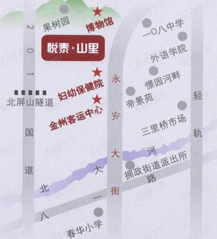 悦泰山里三期位置交通图